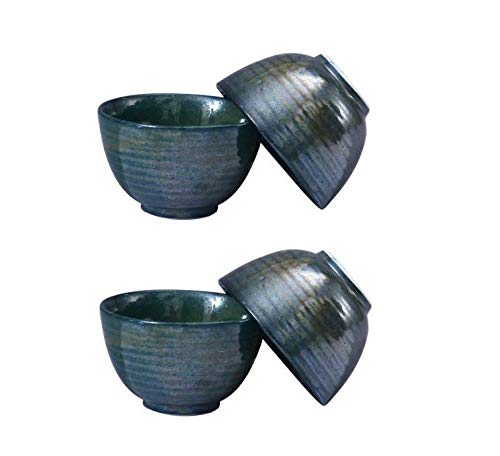 Caffeine Ceramic Handmade Green Ferrous Dessert Bowl (Set of 4) - Image 1