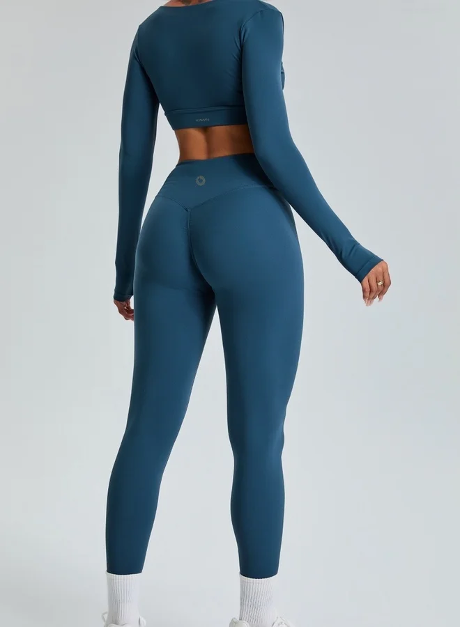 KAWN.YOGA Womens High Waist Contour Workout Sport Leggings Yoga Pants Tummy Control Running Pants