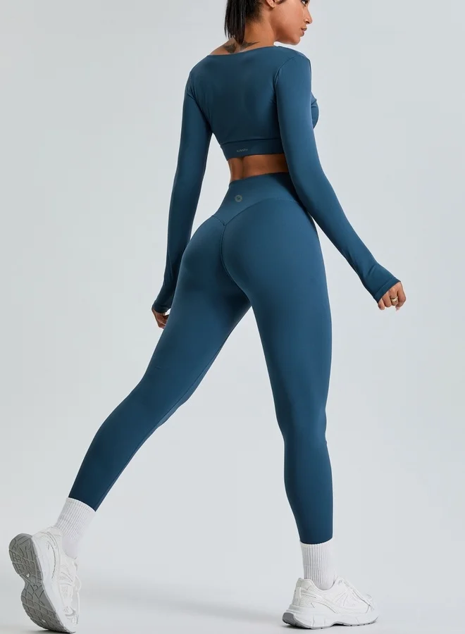 KAWN.YOGA Womens High Waist Contour Workout Sport Leggings Yoga Pants Tummy Control Running Pants