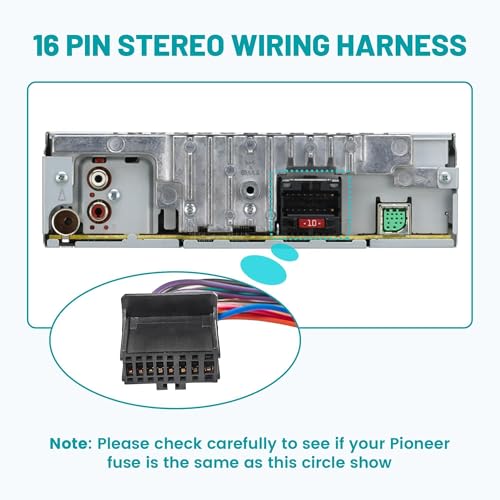 NuIth 16 Pin Car Radio Wiring Harness for Pioneer AVIC AVH DEH Stereo Connector Aftermarket DVD NAV AVH-P3300BT, AVH-P3100DVD, AVH-P3200DVD, AVH-X2500BT, AVH-X8500BHS, AVH-X5500, AVH-X4500 - Image 2