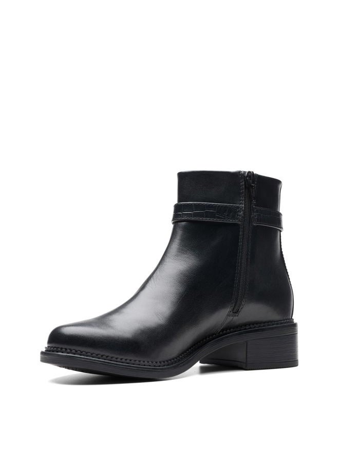 clarks Women's Maye Grace Fashion Boot, Black Leather, 37 EU - Image 4