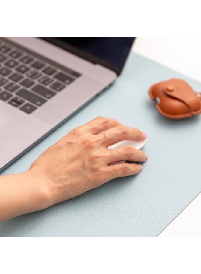 Single-sided Leather Mouse Pad Oversized Non-slip Computer Keyboard Office Desk Pad Writing Pad Size Pattern Printing LOGO-Color:23cm*19cm-Pattern:Light Gray (single Side) - Image 5
