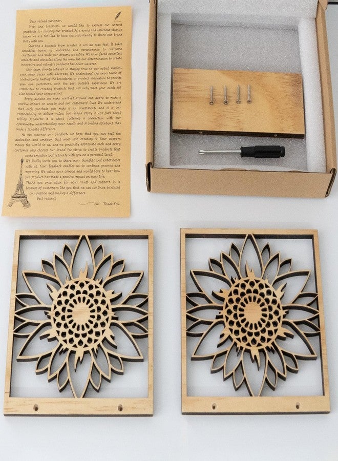Tnstbiee Handmade Sunflower Wood Napkin Holder for Farmhouse Rustic Decor - Laser Cut Farmhouse Table Kitchen Dispenser - Great Gift for Mother's Day or Leo Zodiac Birthday - Image 4