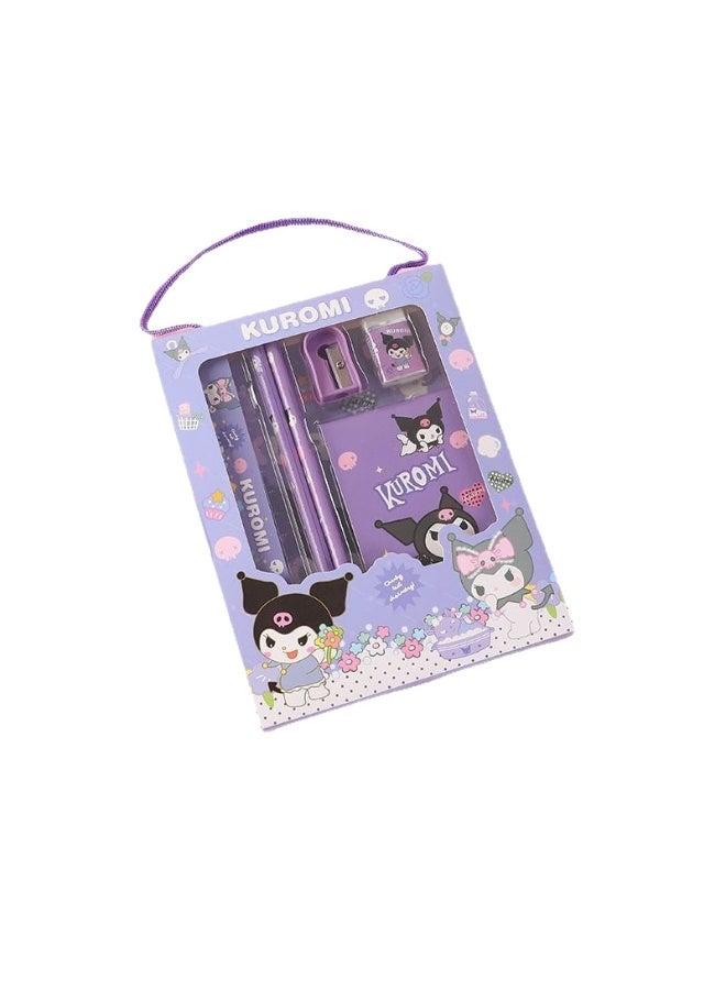 kuromi مجموعة أدوات مكتبية للطلاب من كورومي، مجموعة صندوق هدايا اللوازم المدرسية، مناسبة لطلاب المدارس الابتدائية، بما في ذلك أقلام الرصاص والممحاة ومبراة أقلام الرصاص وما إلى ذلك، هدايا عيد الميلاد لموسم العودة إلى المدرسة - Image 2