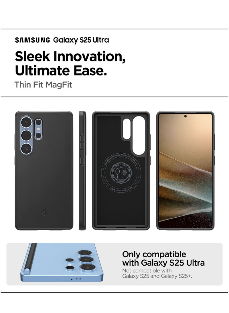 Spigen Thin Fit MagFit for Samsung Galaxy S25 ULTRA MagSafe Case Cover (2025) - Black  - Image 2
