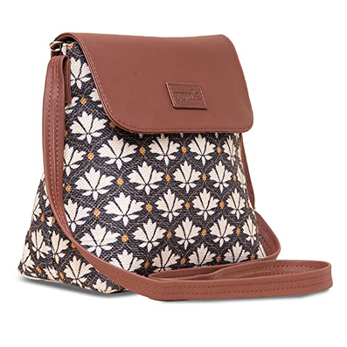 ZOUK Flap Sling Bag | Crossbody Bags for Women | Women's Handbags | Stylish | Vegan Leather Evening Bag | Travel & Office Use | Purse and Wallet | Bidri Kaiser Print - Image 3