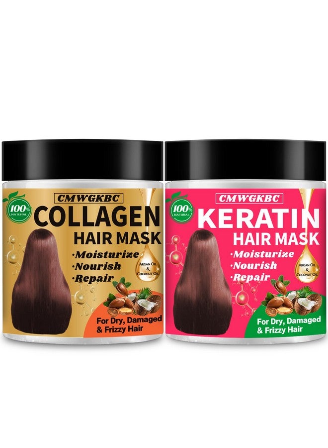 CMWGKBC Collagen Hair Mask & Keratin Hair Mask for Damaged Hair,Keratin Hair Treatment,Repair Deep Conditioner for Dry Hair,Vitamin E Natural Hydrating Hair Mask with Argan Oil All Hair Type,Stocking Stuffers - Image 1