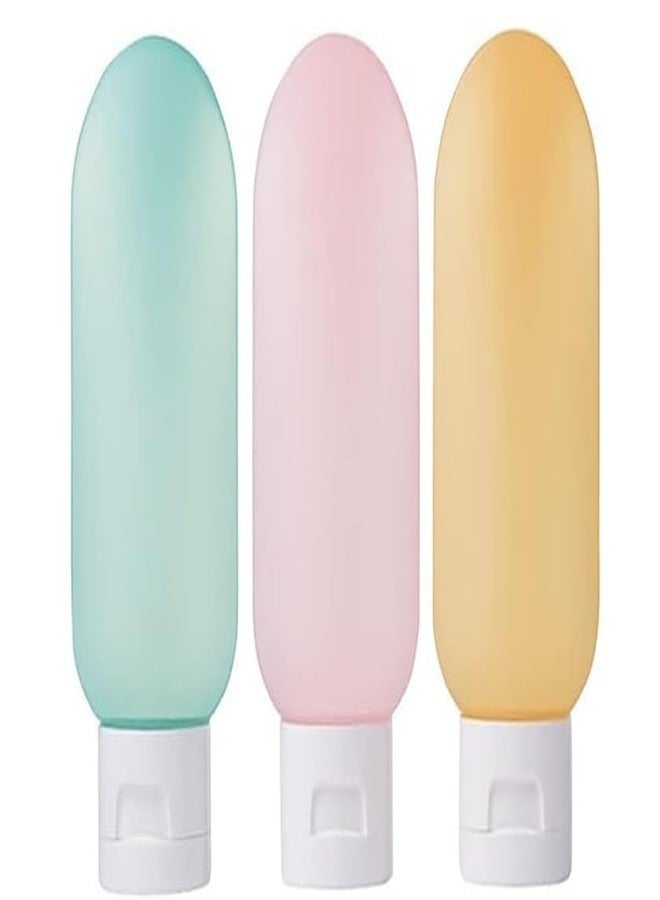 CLICKSWIFT عبوات ضغط قابلة لإعادة التعبئة من كليك سويفت، عبوات ضغط مانعة للتسرب، عبوات ضغط صغيرة الحجم للشامبو واللوشن ومستحضرات التجميل - متعددة الألوان، 3 قطع (125 مل) - Image 1