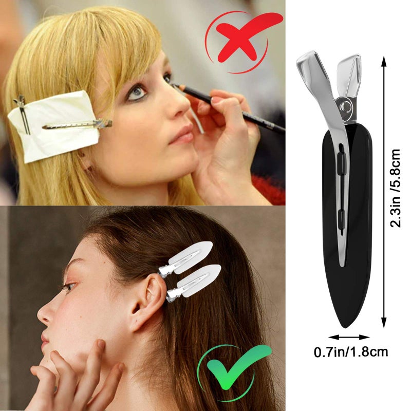 QUEENTI Hair Clip, 12Pcs No Crease Hair Clips for Styling, Makeup, Sleeping, Makeup Application ABS Resin and Stainless Steel, Non Slip, No Bend Design, Suitable for All Hairstyles - Image 2