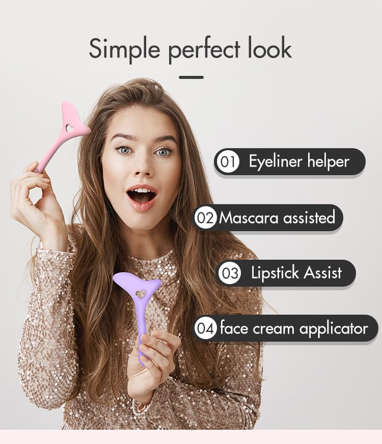 Vitalogy - Eyeliner Stencil - Reusable Winged Eye Stencils Makeup Aid Tool,3 In 1 Eyelash,Eyeshadow,Eyeliner Applicator Guide Tool For Makeup,Lipstick Aid Grooming Tool,Easy To Use,1 Pc,Matte Finish - Image 3