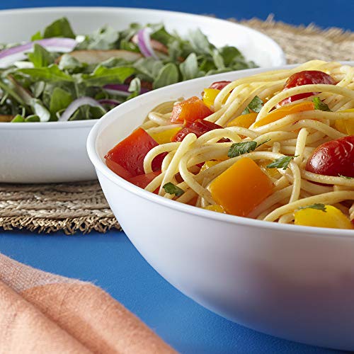 Corelle طقم أطباق كوريل 4 قطع لخدمة 4 أشخاص، أطباق زجاجية متينة وصديقة للبيئة بحجم 9-1/4 بوصة، طقم أطباق مدمجة قابلة للتكديس، آمنة للاستخدام في الميكروويف وغسالة الصحون، بيضاء، 46 أونصة - Image 5