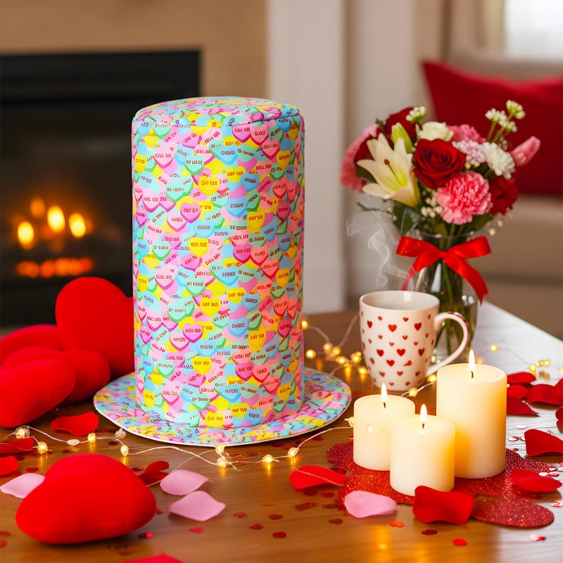 Yearntown Valentines Hat, Conversation Heart Valentines Top Hat Felt Costume Accessories for Women Men Valentine's Day Cosplay Party Favors - Image 3