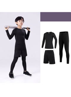 KUYING Children's High Elasticity Tight Fitting Clothing Sports Fitness Set Quick Drying Training Suit 