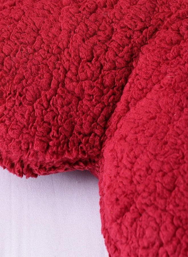 EVOLIVE Heart Pillow, Love Pillow Gifts, 15X17 Inch Large Heart Shaped Pillows, Sherpa Material Room Decor Throw Pillows, Living, Bedroom, Indoor Outdoor (Red) - Image 3