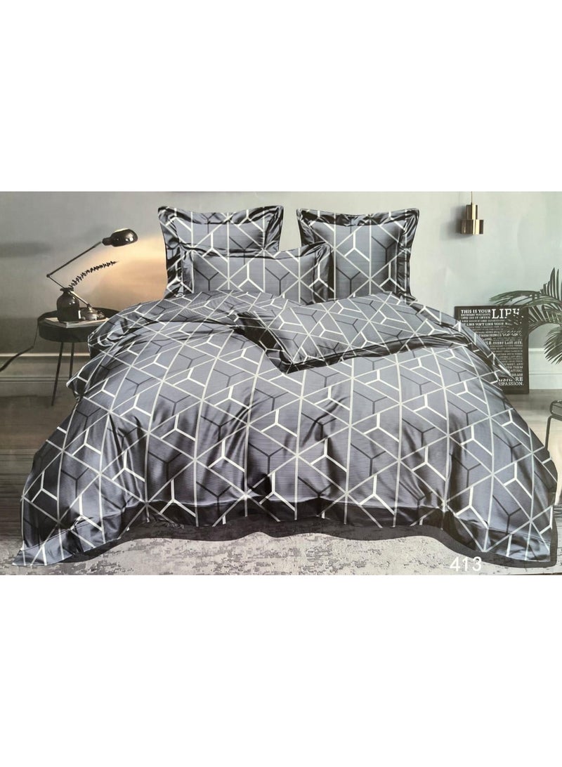 Exquisite King Size 6-Piece Complete Bedding Set – Luxury Jacquard Geometric Comforter, Soft All-Season Bedding with Matching Pillowcases, Shams & Bed Skirt – Elegant, Cozy & Comfortable Bedroom Decor  - Image 3
