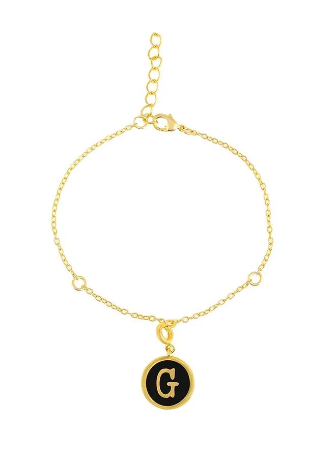 VOYLLA Valentine's Day Collection Alphabet G Black Enamel Charm