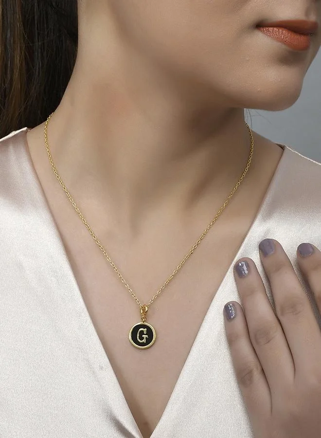 VOYLLA Valentine's Day Collection Alphabet G Black Enamel Charm