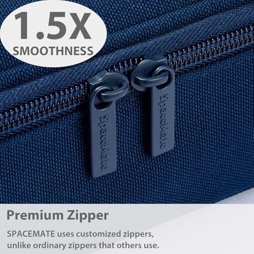 SPACEMATE Pencil Case Pouch Box Bag School Supplies Girls Boys Kids, Cute Preppy Stuff Large Big Capacity Aesthetic Pen Organizer, Back to College Stationary, Midnight Blue, Standard Stlye, 1800ml - Image 4