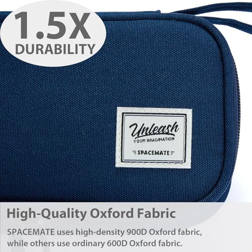 SPACEMATE Pencil Case Pouch Box Bag School Supplies Girls Boys Kids, Cute Preppy Stuff Large Big Capacity Aesthetic Pen Organizer, Back to College Stationary, Midnight Blue, Standard Stlye, 1800ml - Image 3