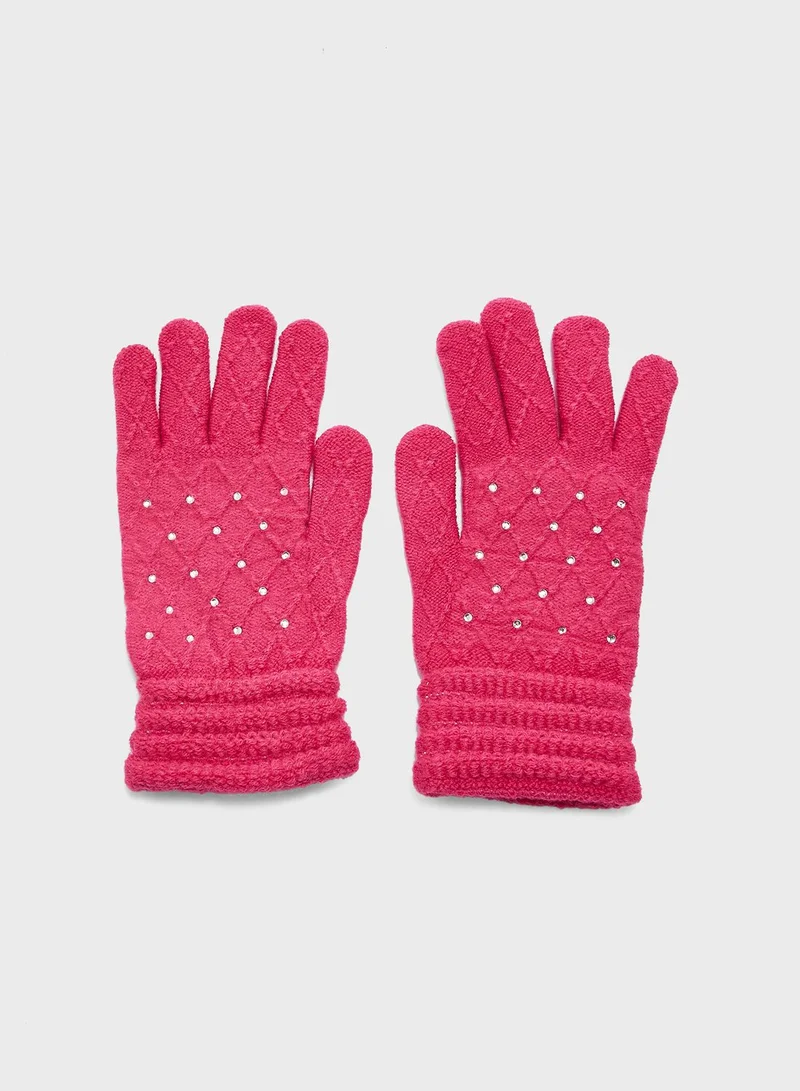 ELLA Diamante Detail Winter Glove