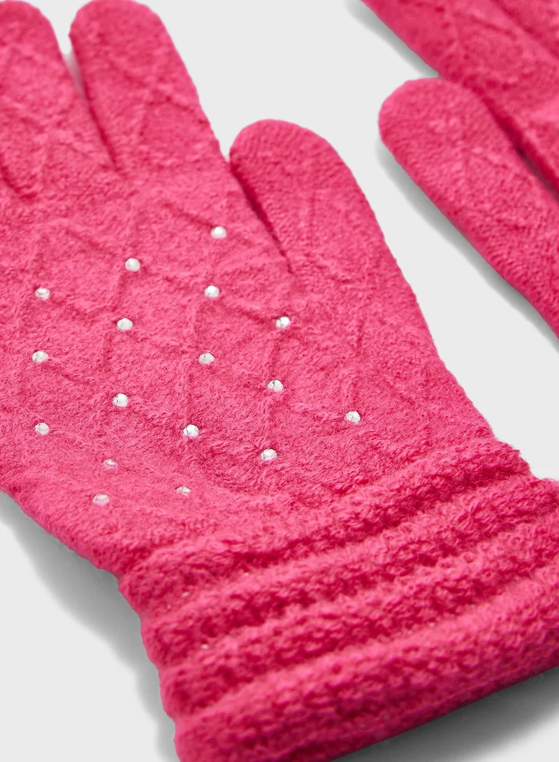 ELLA Diamante Detail Winter Glove