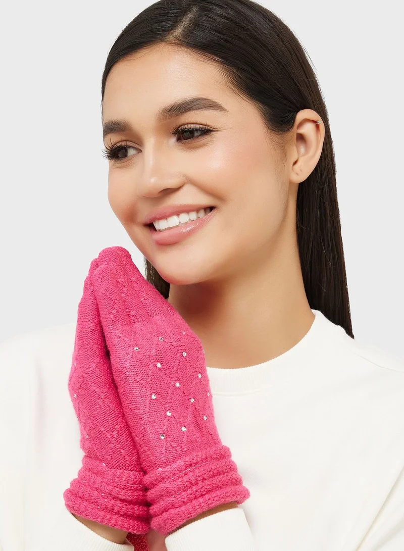 ELLA Diamante Detail Winter Glove