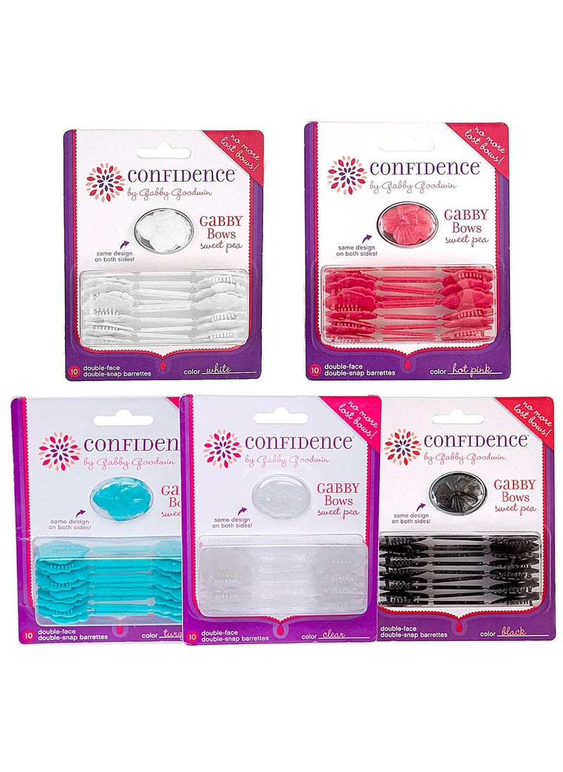 Confidence - Confidence  GaBBY Bow Sweet Pea Design  Patented NonSlip Barrettes  50 Pack  5 Flower Colors - Image 1