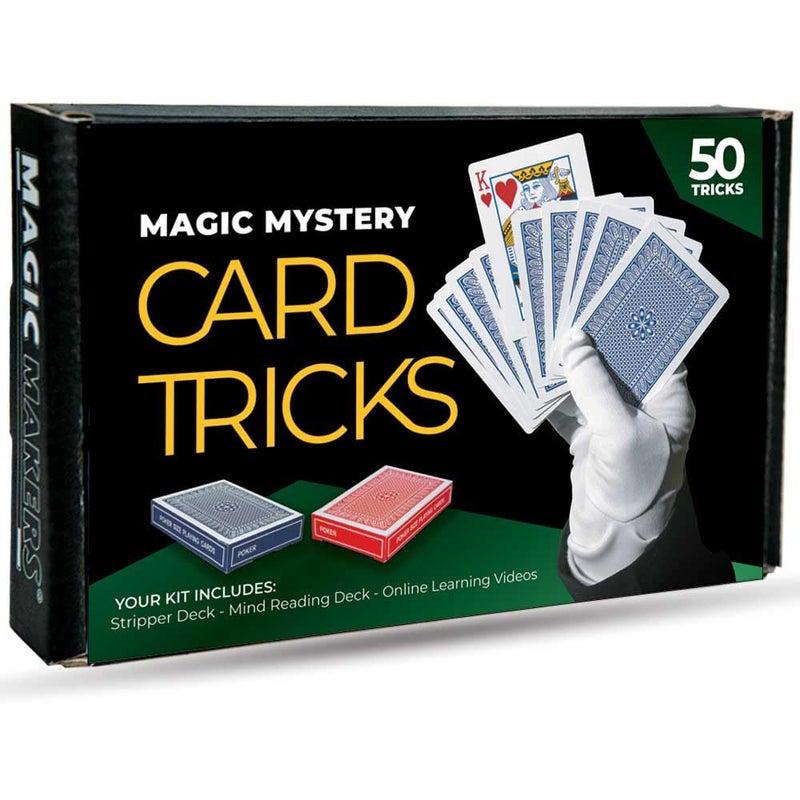 Magic Makers 50 Card Tricks Kit with 2 Decks Magic Mystery Cards - Image 1