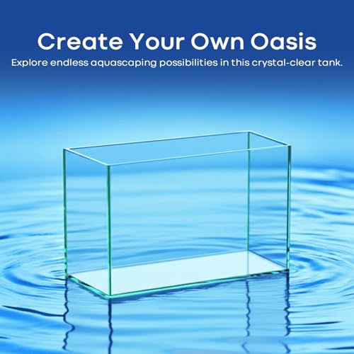Wonderfactory 6 Gallon Glass Fish Tank 5 Gallon Open-Back Lid, Small Aquarium Fish Bowl Cube for Betta Goldfish Snails Shrimp Aquatic Planting, Ultra Clear Rimless Design Low Iron - Image 2