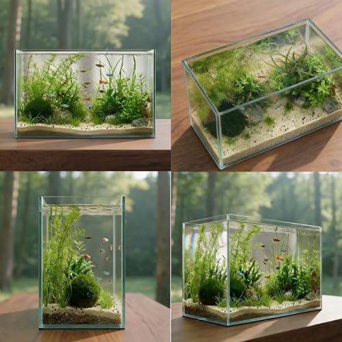 Wonderfactory 6 Gallon Glass Fish Tank 5 Gallon Open-Back Lid, Small Aquarium Fish Bowl Cube for Betta Goldfish Snails Shrimp Aquatic Planting, Ultra Clear Rimless Design Low Iron - Image 4