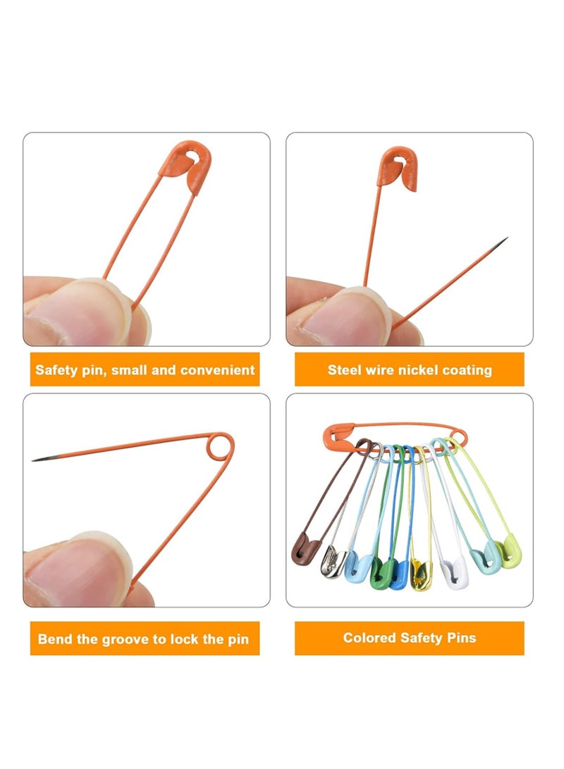 بريميفي 500 قطعة 11 مقاسًا من دبابيس الأمان المتميزة متعددة الألوان المقاومة للصدأ مع صندوق تخزين - Image 4