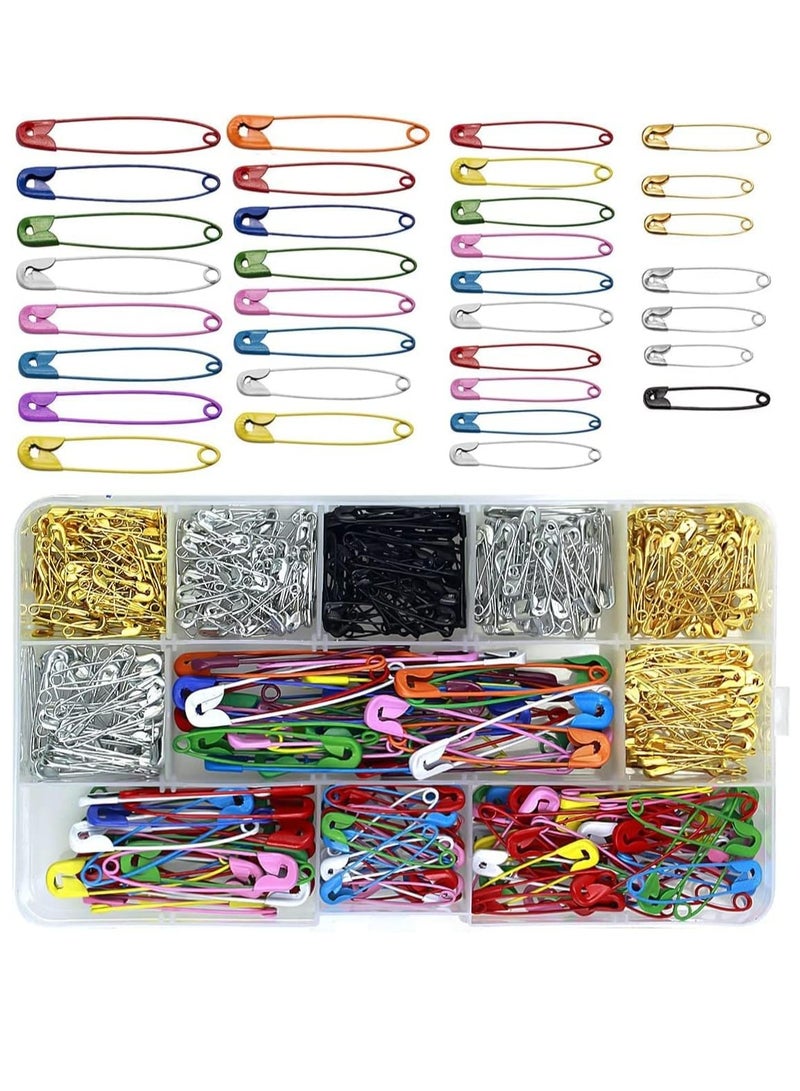 بريميفي 500 قطعة 11 مقاسًا من دبابيس الأمان المتميزة متعددة الألوان المقاومة للصدأ مع صندوق تخزين - Image 5