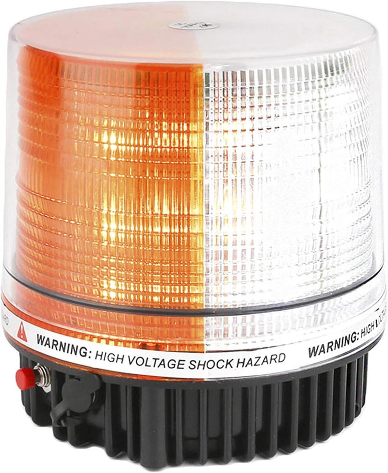LE-JX Amber/White Wireless Rotating Beacon Orange Battery Led Strobe Warning Light Roof Top Plow Hazard Flash Emergency Lights 12V with Magnetic Base Mount and Rechargeable Plug(Yellow/White, 18 LED) - Image 1
