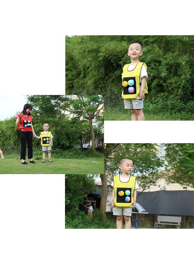 KASTWAVE Dodgeball Game Set 2 Sticky Target Vests With 10 Cotton Balls Throwing Target Game Parent Child Interaction Playground Games Toy For Indoor Outdoor - Image 4