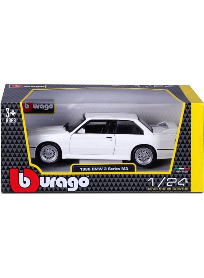 Bburago BMW 3 Series M3 1988 Die-cast Car (1:24, White) - Image 1