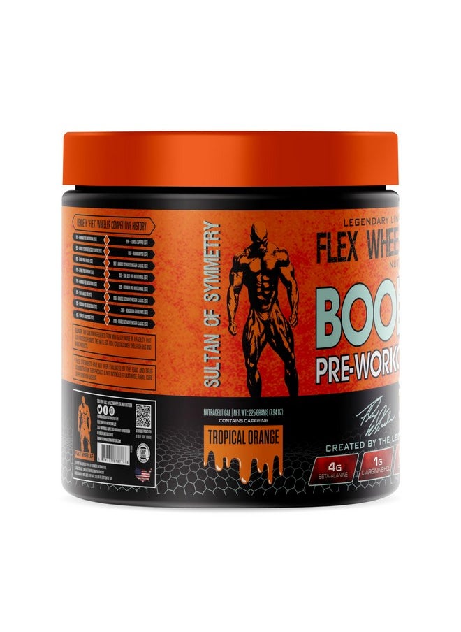 Flex Wheeler Nutrition - Boom Advanced Pre Workout - 30 Servings (225Gm) | Explosive Energy, Focus, And Endurance Formula (Tropical Orange) - Image 1