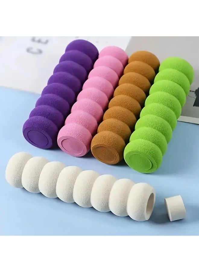 5pcs Beige Shockproof Silent Door Handle Protectors Thickened Spiral Pull Covers Reusable - Image 2