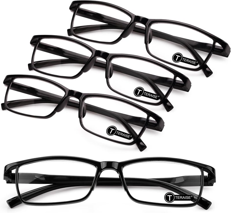 TERAISE 4PCS Fashion Anti-blue light Reading Glasses Men Women Computer Reader(3.50X) - Image 1