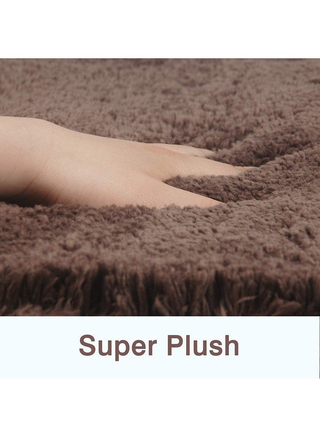VNQ Super Soft Shaggy Microfiber Door mat for Home | Indoor | Bathmat | Washroom | Living Room | Kitchen Room | Outdoor | Dirt Trapper, Water Absorbent Carpet/Rugs Pack of 1 Coffee - Image 2