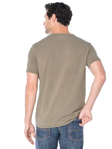 Lucky Brand Men's Venice Burnout Notch Neck Tee Shirt, Dark Olive, Medium - Image 3
