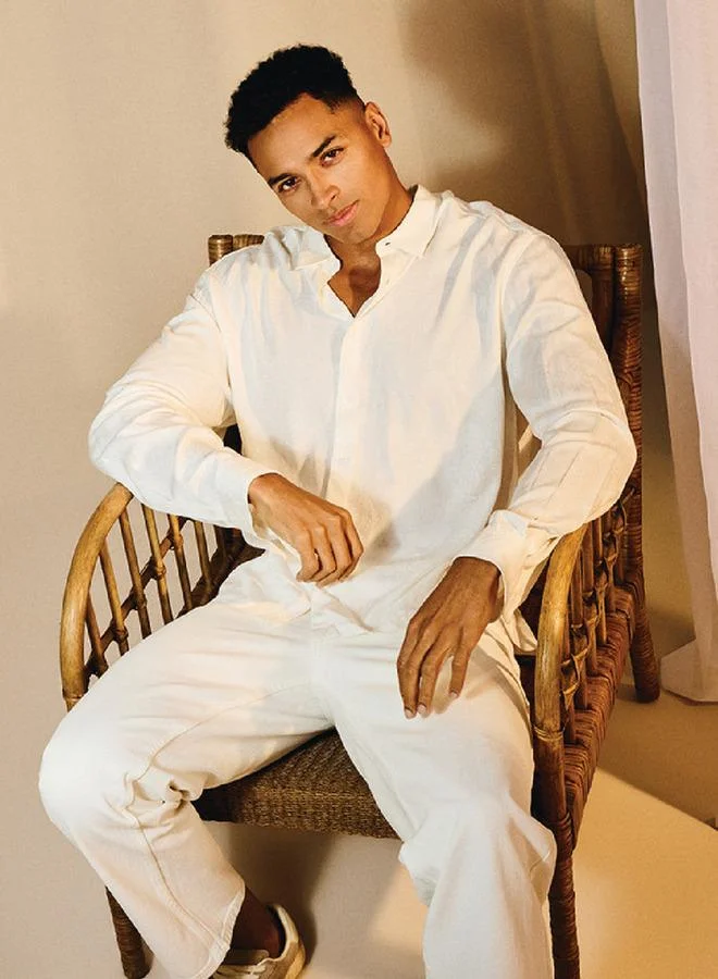 Iconic Regular Fit Textured Shirt with Collar and Long Sleeves