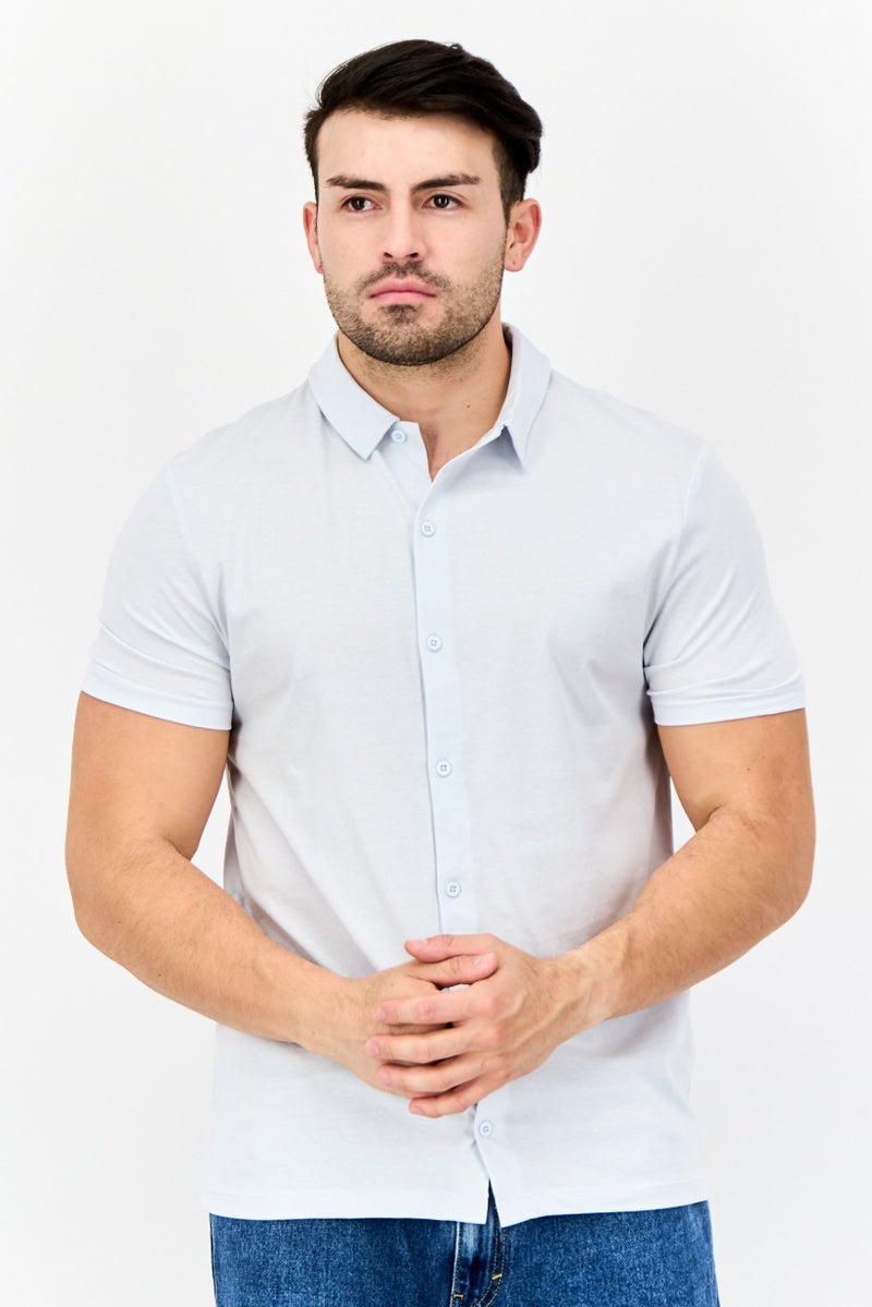 Asos Design Men Regular Fit 3 Pieces Solid Short Sleeves Casual Shirts Set, Cream/Grey - Image 1