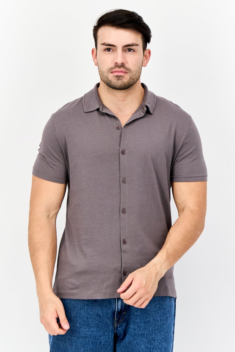 Asos Design Men Regular Fit 3 Pieces Solid Short Sleeves Casual Shirts Set, Cream/Grey - Image 3