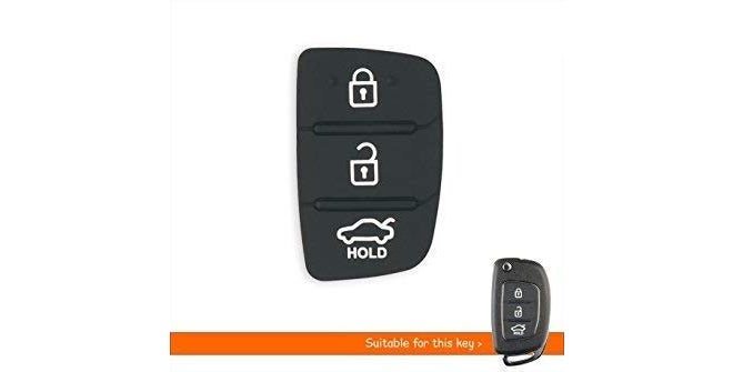 KEYKART ® Replacement Remote Keypad Fit for I20 3 Button Flip Key Models 2013 Onwards - Black - Image 2