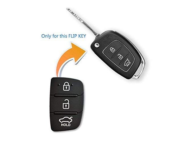 KEYKART ® Replacement Remote Keypad Fit for I20 3 Button Flip Key Models 2013 Onwards - Black - Image 3