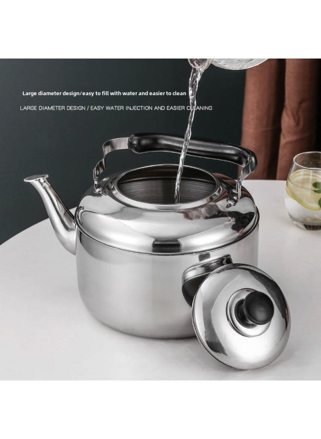Kettle Capacity Stainless Steel Induction Cooker Household Kettle Thickened Super Large Kettle Gas Whistle Large Capacity-Color:4 Liters [about 3kg Water] Ten-year Warranty, Free Cleaning Cloth + Descaling Agent-Capacity:Hot Selling: Thickened 304 Models  - Image 2
