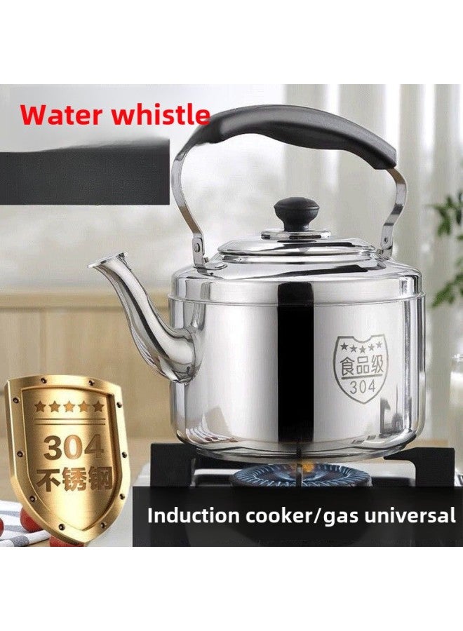 Kettle Capacity Stainless Steel Induction Cooker Household Kettle Thickened Super Large Kettle Gas Whistle Large Capacity-Color:4 Liters [about 3kg Water] Ten-year Warranty, Free Cleaning Cloth + Descaling Agent-Capacity:Hot Selling: Thickened 304 Models  - Image 1