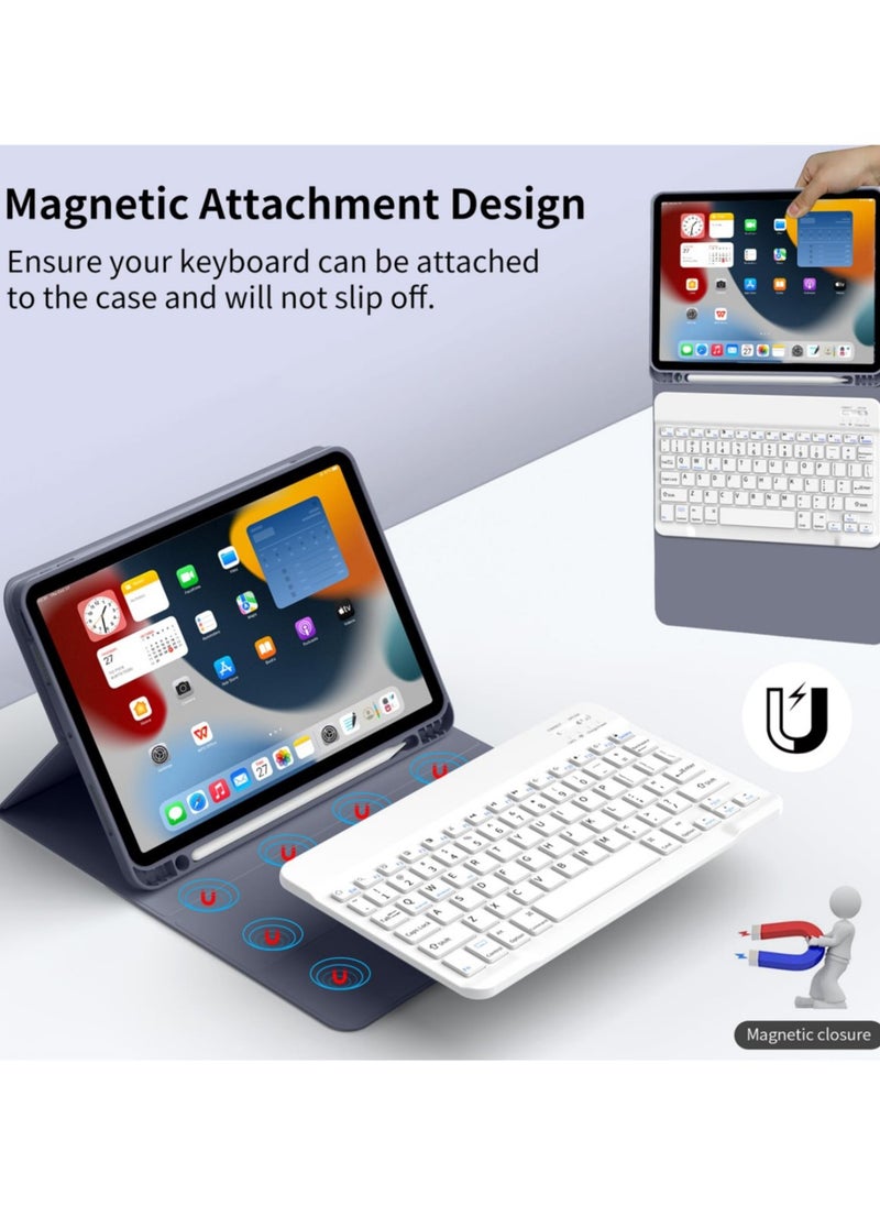 Best Choice Products Keyboard Case for iPad Air 11-inch (M2) 2024/iPad Air 5th Gen 2022/ 4th Gen 2020 10.9 Inch, Detachable Wireless Bluetooth Keyboard, Slim Keyboard Cover with Pencil Holder  - Image 2