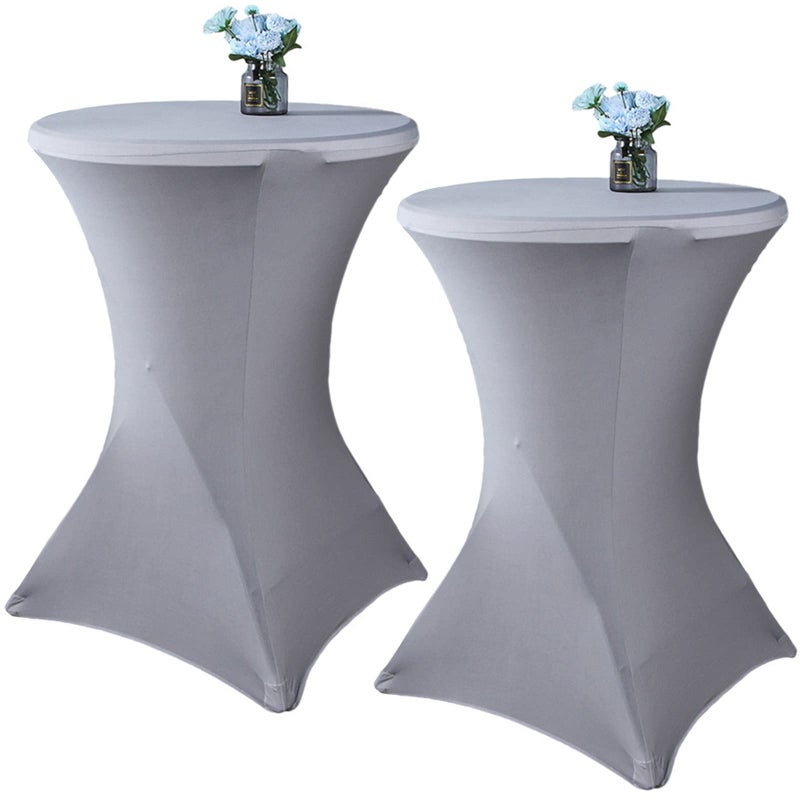 fhberni 2 pack 32x43 بوصة كوكتيل رمادي tablectloth دنة جولة غلاف الجدول المجهزة لحفل حفلات حفل الزفاف - Image 2
