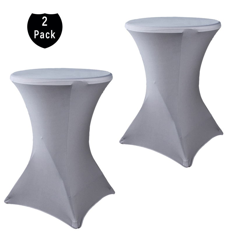 fhberni 2 pack 32x43 بوصة كوكتيل رمادي tablectloth دنة جولة غلاف الجدول المجهزة لحفل حفلات حفل الزفاف - Image 3